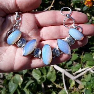 New Milky Opalite 925 Silver Bracelet.